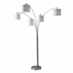 Deals 😍 4-Way Adesso Trinity 5-Arm Brushed Steel Arc Lamp ✨