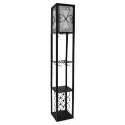 Promo 👏 Pull Chain Simple Designs Etagere And Wine Rack Floor Lamp 🌟