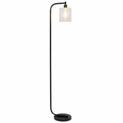 Best deal ๐ Socket Simple Designs Antique Style Industrial Lantern Floor Lamp With Glass Shade - Black ๐