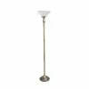 Wholesale 🎁 Socket Lalia Home Classic 1 Light Torchiere Floor Lamp With Marbleized Glass Shade ✨