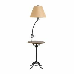 Best reviews of 👍 3-Way Cal Lighting BO-2095FL Wrought Iron Floor Lamp With Wood Tray Table ✨