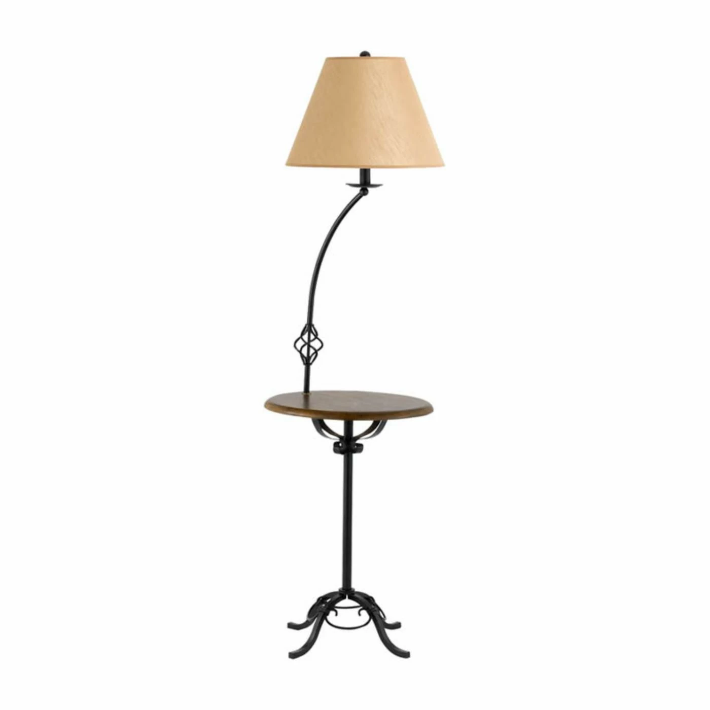 Best reviews of 👍 3-Way Cal Lighting BO-2095FL Wrought Iron Floor Lamp With Wood Tray Table ✨