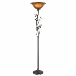 Outlet 😍 3-Way Cal Lighting Pinecone Torchiere Floor Lamp 🔥