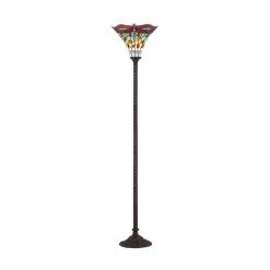Outlet 😍 JONATHAN Y JYL Dragonfly Tiffany Style LED Torchiere Floor Lamp 😀