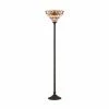 New 🧨 JONATHAN Y Davis Tiffany Style LED Torchiere Floor Lamp 🌟
