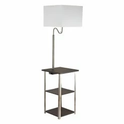 Coupon 😀 Pull Chain ORE International Dru 58 In. Square Side Table Floor Lamp And USB Station ❤️
