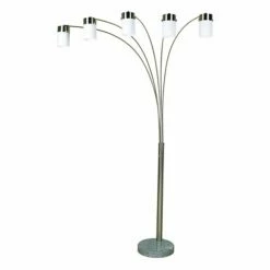Best deal ✔️ Standard Ore International 3031F5W 83-in. Brushed Steel Arch Floor Lamp ⌛