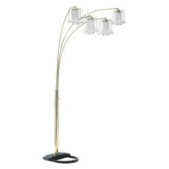 Brand new 🧨 Standard Ore International 6966G Polished Brass Floor Lamp With Crystal-Like Shade 😍