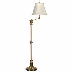 Discount 😍 Standard StyleCraft Swing Arm Floor Lamp - Antique Brass 😀