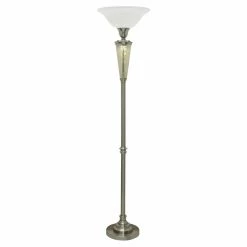 Outlet 🥰 Torchiere StyleCraft Northbay Floor Lamp With Glass Shade 👏