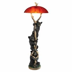 New 😍 Standard Design Toscano Setting Sun Black Bear Sculptural Floor Lamp 🎉