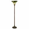 Buy 😀 Torchiere Warehouse Of Tiffany Green Leafy Floor Lamp ✨